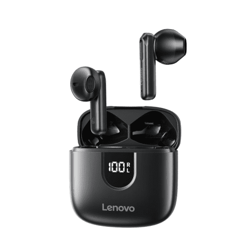 Lenovo EA120 True Wireless Earbuds – Bluetooth 5.4 | HiFi Stereo Sound, 24H Total Playtime, LED Battery Display, Low Latency Gaming Mode, IPX4 Sweatproof – Black