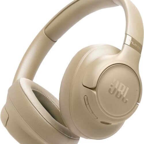 JBL Tune 730BT Wireless Over-Ear Bluetooth Headphones with Pure Bass Sound, 76H Battery Life, Dual Beamforming Mics, Multi-Point Bluetooth 6.0, Foldable & Comfortable – Beige (JBLT730BTBEG)
