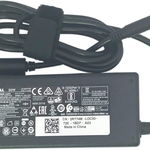Original Dell Genuine 90W 4.5mm Slim  Adapter  for Inspiron and Vostro With Original Power Cable (Renewd)