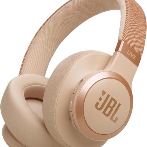 JBL LIVE 770NC Wireless Over-Ear Headphones – Adaptive Noise Cancelling, JBL Signature Sound, 70H Battery, Smart Ambient & Bluetooth 5.3, JBLLIVE770NCSAT, Beige