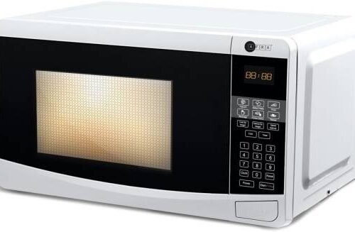 AFRA Japan 20L Microwave Oven With Digital Control, 700W Power, Multiple Power Levels, Compact Design With Oven Grill And Quick Defrost Feature, G-MARK, ESMA, ROHS Certified , White | AF-2070MWM