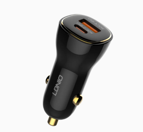 LDNIO C103 High Quality 60w Fast Charging Car Charger QC 3.0 Dual Port Quick Charging USB and Type C Car Charger