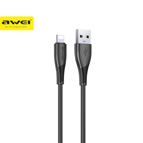 Awei Cl-115l Usb Lightning Cable 2.4a Fast Charging Wire Cord (1m) – Black