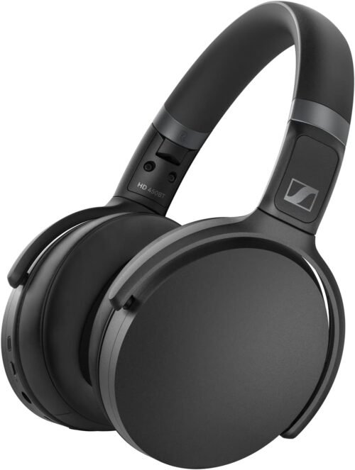 Sennheiser HD 450BT Bluetooth 5.0 Wireless Headphone with Active Noise Cancellation - 30-Hour Battery Life, USB-C Fast Charging, Virtual Assistant Button, Foldable - Black
